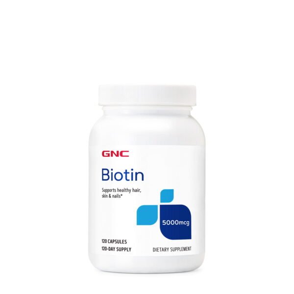 GNC Biotin 5000 mcg, Support Healthy Hair - 120 Capsules (Imported- USA)
