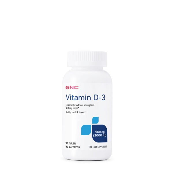 GNC Vitamin D3 Tablets 2000 IU - 180 Tablets