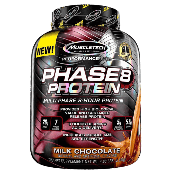 MuscleTech | Phase 8 Protein | 4.6 Lbs/ 2.09 Kg | Milk Chocolate
