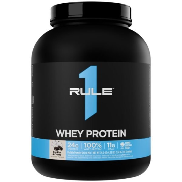Rule 1 |  Whey Protein – 24g Fast-Acting Protein from All-Whey Sources with Naturally Occurring EAAs & BCAAs | 5 Lbs