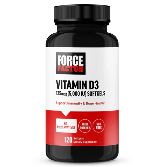 Force Factor | Vitamin D3 5000iu, Support Bone health - 120 Softgels