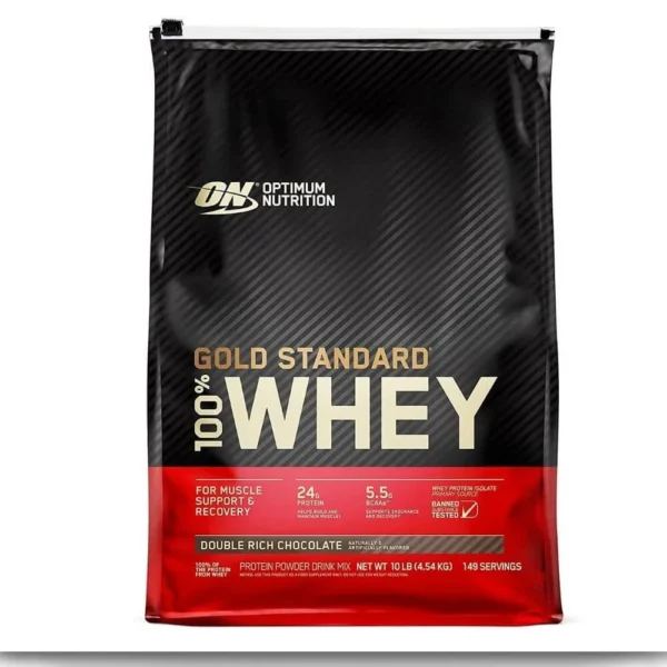 Optimum Nutrition (ON) Gold Standard 100% Whey Protein Powder - 10 Lbs / 4.53 Kg ( Imported- USA)