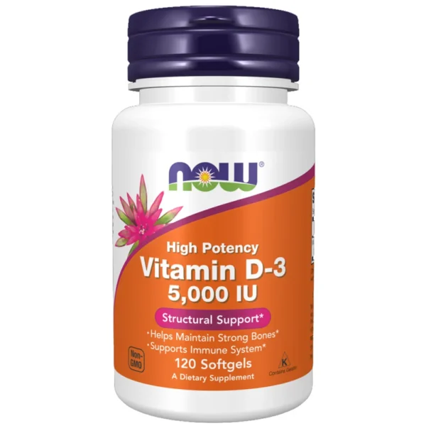 Now Vitamin D3 (5000 IU) - 120 softgels
