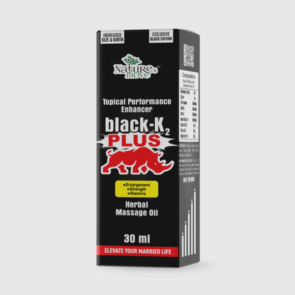 Black-K2 Plus Herbal Massage Oil | Nature's Move | 30ml