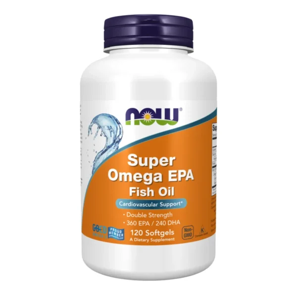 Now Foods | Super Omega EPA Fish Oil, Double Strength | Cardiovascular Support | 120 Softgels