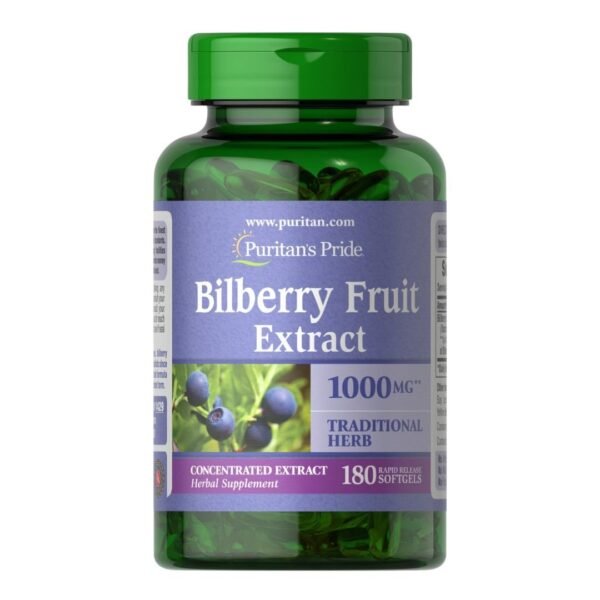 Puritan's Pride |  Bilberry Fruit Extract 250MG | 180 Softgels