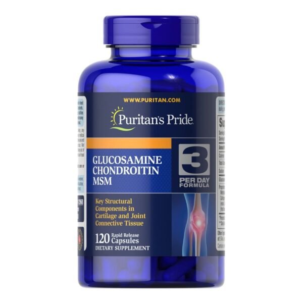 Puritan's Pride | Glucosamine, Chondroitin & MSM-3 Per Day Formula | 120 Capsules
