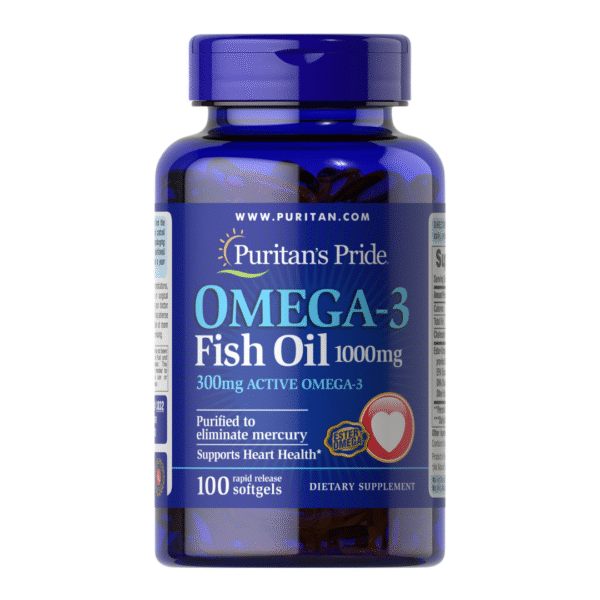 Puritan's Pride | Omega-3 Fish Oil 1000MG (300 mg Active Omega-3)